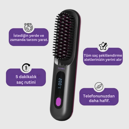 Belina GoSleek Pro - Kablosuz Düzleştirici Fırça